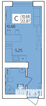 Студия квартира, строящийся дом, 23м2, 14/25 этаж