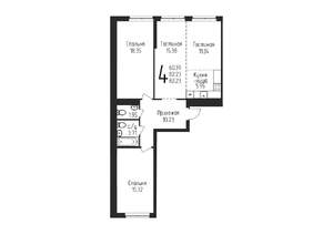 3-к квартира, строящийся дом, 82м2, 2/25 этаж