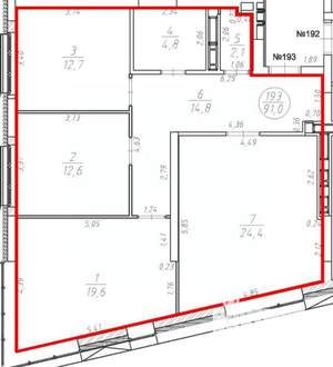 3-к квартира, вторичка, 91м2, 21/27 этаж