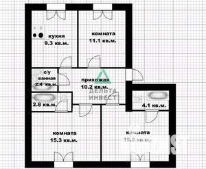 3-к квартира, вторичка, 71м2, 1/3 этаж