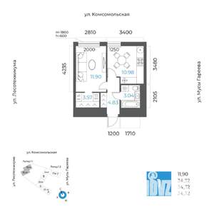 1-к квартира, вторичка, 34м2, 15/32 этаж