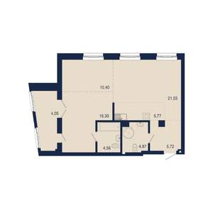 3-к квартира, строящийся дом, 73м2, 2/9 этаж