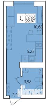 Студия квартира, вторичка, 23м2, 21/25 этаж