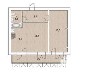 2-к квартира, вторичка, 47м2, 8/11 этаж