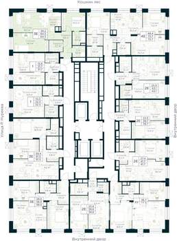 2-к квартира, строящийся дом, 65м2, 13/30 этаж