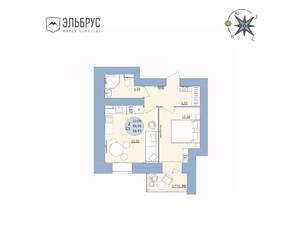 2-к квартира, вторичка, 39м2, 1/20 этаж
