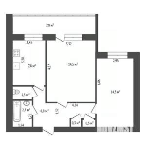 2-к квартира, вторичка, 56м2, 6/10 этаж