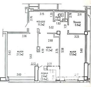 2-к квартира, вторичка, 72м2, 5/15 этаж