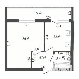1-к квартира, вторичка, 35м2, 16/16 этаж