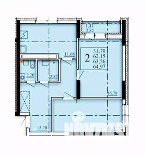 2-к квартира, строящийся дом, 64м2, 18/25 этаж