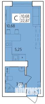 Студия квартира, строящийся дом, 23м2, 16/25 этаж