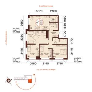 4-к квартира, вторичка, 94м2, 20/32 этаж