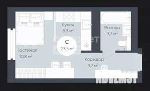Студия квартира, вторичка, 24м2, 7/23 этаж
