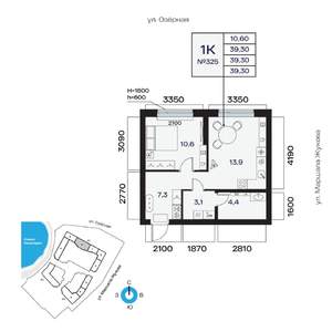 1-к квартира, вторичка, 39м2, 12/32 этаж