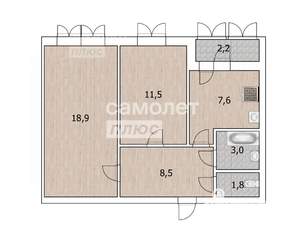 2-к квартира, вторичка, 51м2, 11/14 этаж