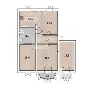4-к квартира, вторичка, 99м2, 3/3 этаж