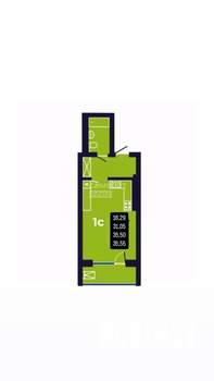 Студия квартира, вторичка, 31м2, 4/25 этаж