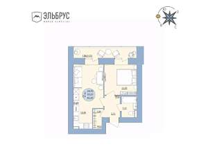 2-к квартира, вторичка, 43м2, 13/20 этаж