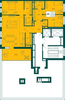 3-к квартира, вторичка, 121м2, 10/10 этаж