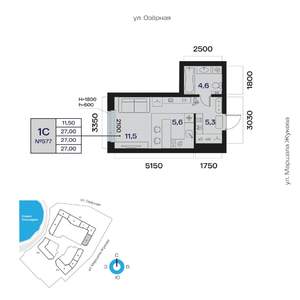 1-к квартира, вторичка, 27м2, 4/32 этаж