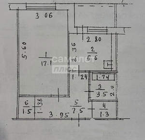 1-к квартира, вторичка, 38м2, 2/12 этаж