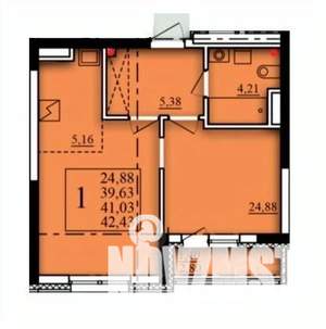 1-к квартира, вторичка, 41м2, 14/21 этаж