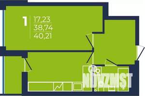 1-к квартира, строящийся дом, 40м2, 2/25 этаж