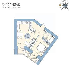 2-к квартира, вторичка, 47м2, 3/20 этаж