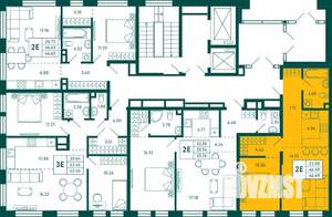 1-к квартира, строящийся дом, 46м2, 2/10 этаж