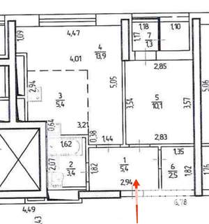 1-к квартира, вторичка, 42м2, 11/25 этаж