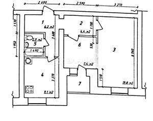 1-к квартира, вторичка, 50м2, 4/9 этаж