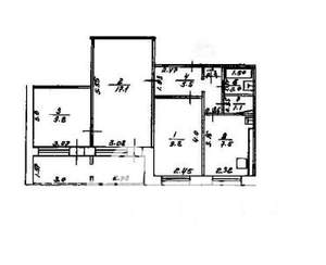 3-к квартира, вторичка, 53м2, 1/9 этаж