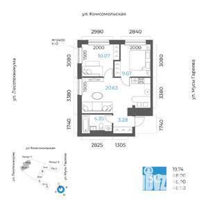 3-к квартира, вторичка, 48м2, 20/32 этаж