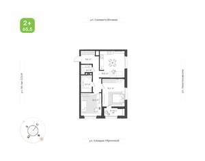 2-к квартира, вторичка, 66м2, 18/18 этаж