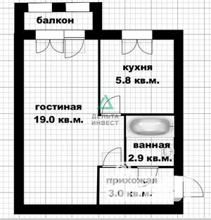 1-к квартира, вторичка, 32м2, 4/5 этаж