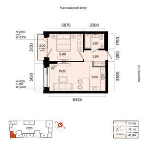 2-к квартира, вторичка, 41м2, 6/7 этаж