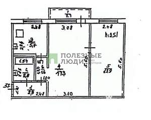 2-к квартира, вторичка, 44м2, 5/5 этаж