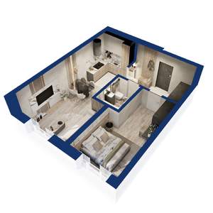 1-к квартира, вторичка, 43м2, 6/25 этаж