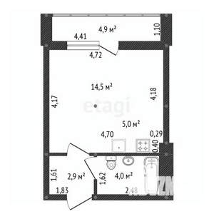 1-к квартира, вторичка, 29м2, 11/22 этаж