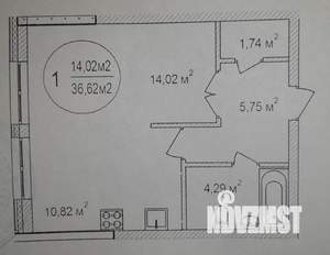 1-к квартира, вторичка, 37м2, 2/25 этаж