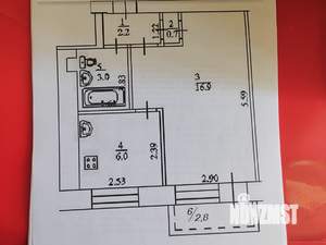 1-к квартира, вторичка, 31м2, 4/5 этаж
