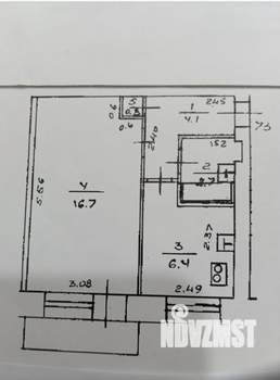 1-к квартира, вторичка, 31м2, 4/5 этаж