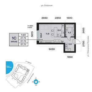 1-к квартира, вторичка, 28м2, 8/32 этаж