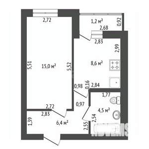 1-к квартира, вторичка, 37м2, 3/10 этаж
