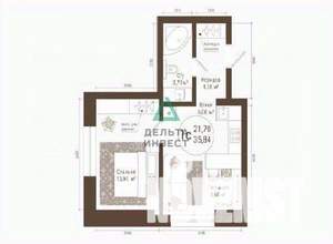 2-к квартира, вторичка, 36м2, 5/23 этаж