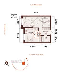 2-к квартира, вторичка, 47м2, 7/32 этаж