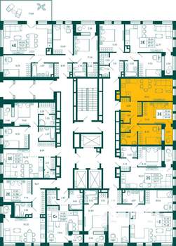 2-к квартира, вторичка, 54м2, 2/29 этаж