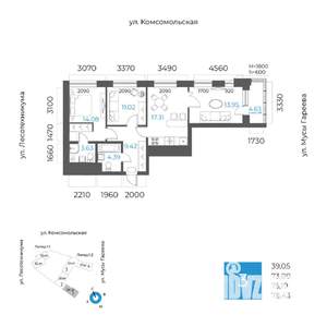 3-к квартира, вторичка, 75м2, 14/20 этаж