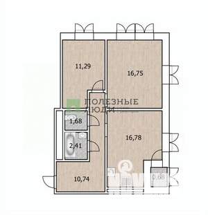 2-к квартира, вторичка, 60м2, 6/25 этаж