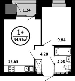 1-к квартира, вторичка, 35м2, 6/8 этаж